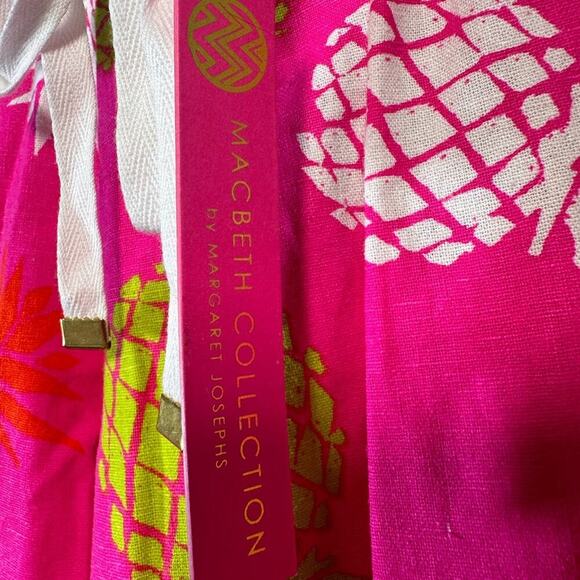 Macbeth Collection Linen Blend Pineapple Pants NWT Size Small Pink, Green, White - Picture 4 of 6